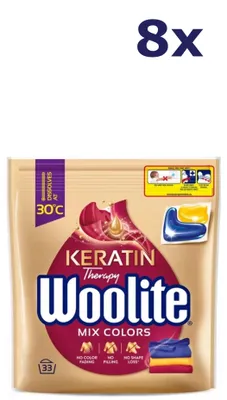 Produktbild von 8x Woolite Caps Gel - 33sc660g - mit Keratin - für farbige Wäsche