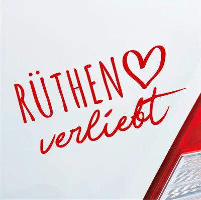 Produktbild von Auto Aufkleber Rüthen verliebt Herz Stadt Heimat Liebe Car 19x10 cm Rot Sticker Heckscheibenaufkleber