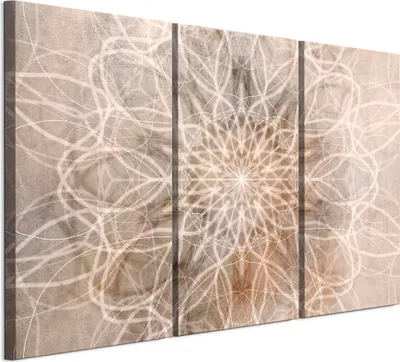 Produktbild von LUMASOUL Leinwand Bilder 120x80 cm, Leinwandbild Boho Motiv, Wandbilder Holzrahmen und Webstuhl Wohnzimmer und Schlafzimmer, 3 teilig