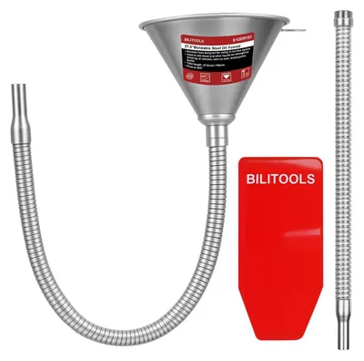 Produktbild von Universal Trichter mit Schlauch und Sieb, 4-tlg. Auto Öltrichter, flexibler KFZ Trichter für Ölwechsel, Benzin, Diesel