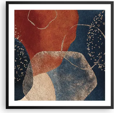 Produktbild von Gerahmtes Poster - Schwarzer Rahmen - Die Farben Formen Geometrie - 60x60 cm - Wand Bild - Wanddeko - Wandbilder - Kunstposter - Wandposter - Bilderrahmen - Bilder - Kunstdruck - P2BAC60x60-5098