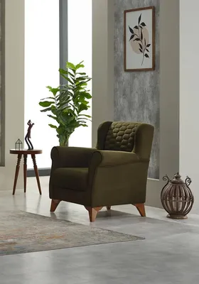 Produktbild von Polstersessel Sessel Wohnzimmer Einsitzer Stoff Sitzer Design Grün