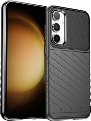 Produktbild von Conie Schutzhülle für Samsung Galaxy S23 FE Tasche Silikon Case Muster Cover Bumper TPU Hülle in Schwarz