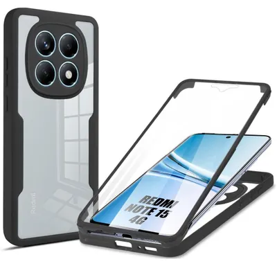 Image de Coque pour Xiaomi Redmi Note 15 4G, Protection Intégrale Avant TPU Souple + Arrière PC Rigide - Noir
