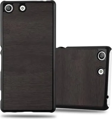 Produktbild von Cadorabo Hülle für Sony Xperia M5 Schutz Hülle in Schwarz Hard Case Etui Holz Optik Handyhülle