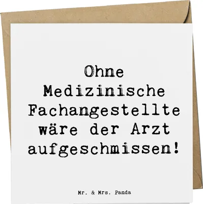 Produktbild von Mr. & Mrs. Panda doppelkarte Spruch Medizinische Fachangestellte - Weiß - Geschenk, Wertschätzung MFA, Glückwunschkarte, Alltagsheldin, anlasskarte, Berufsgestaltung