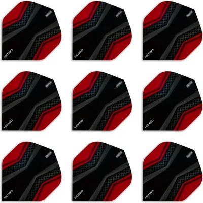 Produktbild von Pentathlon | HD 150 | Dart Flights | 150 Micron | Standard | Rot-Schwarz | X‑Wing Layout | 3 Sets = 9 Flights