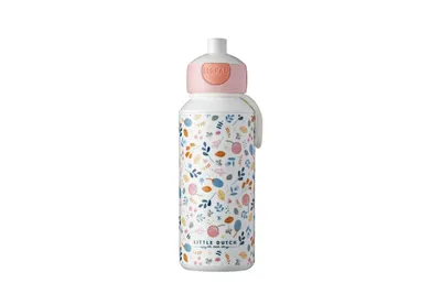 Imagen del producto de Botella reutilizable Mepal Trinkflasche Pop-up Campus de 400 ml - Diseño: Flores y mariposas