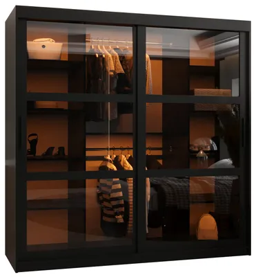 Produktbild von Kleiderschrank KATIE 3 - 180 cm, schwarz / schwarz