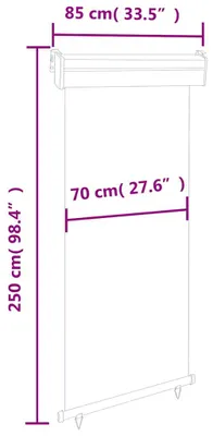 Productafbeelding van vidaXL Balkonzonwering, zijwandmodel, 85x250 cm, zwart