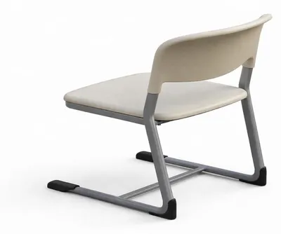 Produktbild von Moderner Freischwinger Schulstuhl in Beige mit stabilem Metallgestell