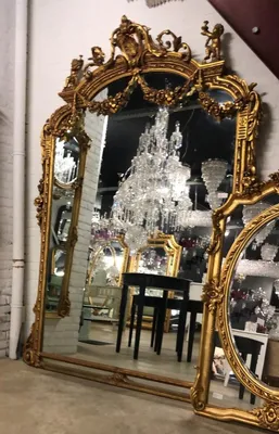 Casa Padrino Luxus Barock Spiegel Gold Antik Stil Wandpsiegel Engel Luxury Baroque Mirror Antique Gold Angel Furniture Interior Möbel Luxury Einrichtung
