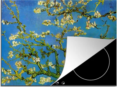 Produktbild von KitchenYeah© Herdabdeckplatte Mandelblüte - Vincent van Gogh , 71x52cm, Küche Deko, Glaskeramikkochfeld Herdabdeckung, Abdeckplatte fùr Kochfeld