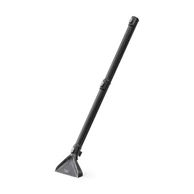 A black vacuum cleaner extension wand with a floor head attachment against a white background.