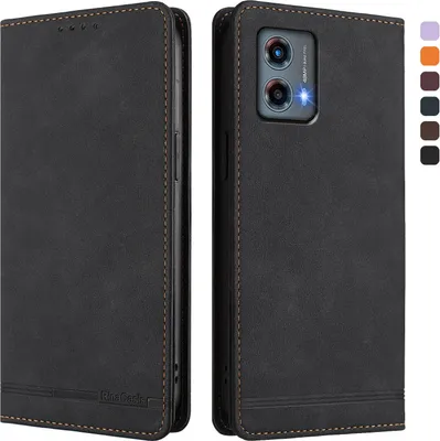 Obrázek produktu pro Pouzdro pro Motorola Moto G 5G 2023, retroPolyuretankožené flip pouzdro s stojánkem a přihrádkami na karty Černý
