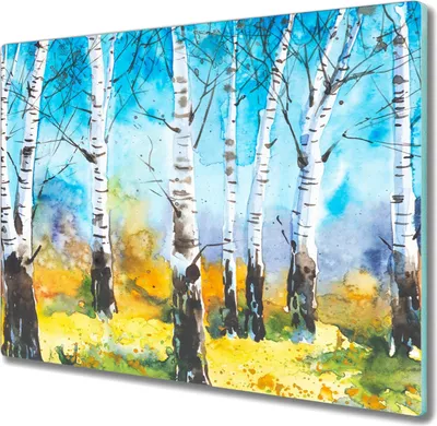 Produktbild von Coloray Hackbrett Kochplattenabdeckung Herdabdeckplatte 60x52 cm Schneidebrett Küchenbrett - Wald