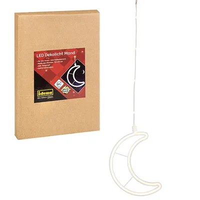 Produktbild von Idena Dekolicht Mond LED warmweiß 6h Timer 15x20cm