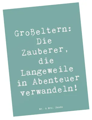 Produktbild von Mr. & Mrs. Panda Postkarte Spruch Großeltern Zauberer - Meeresbrise - Geschenk, Geschichten, Ansichtskarten, Generationen, Ansichtskarte, Grußkarte, kunstkarte, Liebe