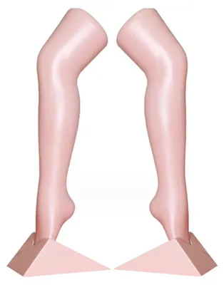 Image de lot de 2 pieds pour la présentation de bas et chaussettes, pied décoratif - Femme, pied décoratif 56 cm avec support, mannequin - jambe féminine en forme réelle, pied chaussette en couleur peau