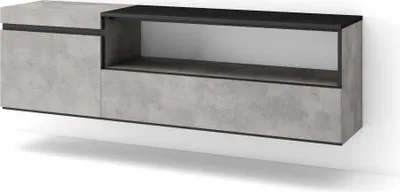 Produktbild von TV-Schrank, Lowboard, 150x35x45cm, Für TV-Geräte bis zu 65", Hängend, Zementgrau