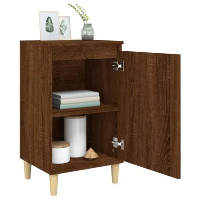 Image de The Living Store Table de nuit marron imitation chêne 40x35x70 cm bois composite