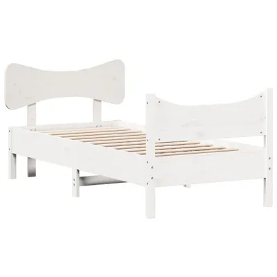 Produktbild von Massivholzbett ohne Matratze Weiß 75x190 cm Kiefernholz