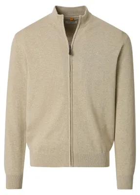 Produktbild von REDMOND Casual Herren Strickjacke Stehkragen Regular Beige L