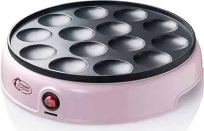 Produktbild von Bestron Poffertjes Maker im Retro Design, Mini Pfannkuchen Automat, mit Antihaftbeschichtung, Sweet Dreams, 800 W, Farbe: Rosa