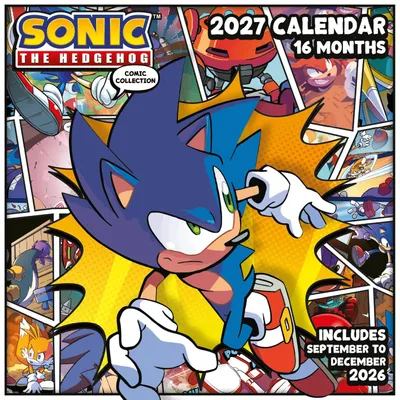Obrázok produktu pre Kalendár na rok 2027 s motívom Sonic the Hedgehog – nástenný kalendár, 30x30 cm