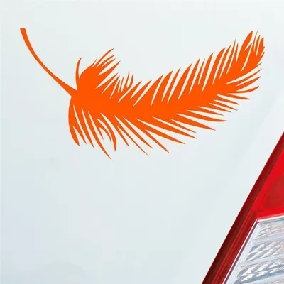 Produktbild von Auto Aufkleber Feder Federn Tuning Deko Vintage 10x5,5 cm Orange Sticker Heckscheibenaufkleber