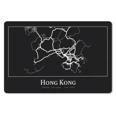 Produktbild von MuchoWow® Schreibtischunterlage Hongkong - Karte - Stadtplan - Routenbeschreibung 60x40 cm - XXL Mauspad - Großes Mauspad