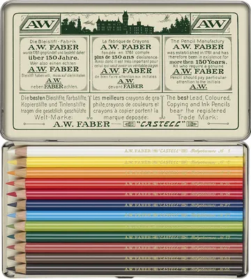 Produktbild von FABER-CASTELL Buntstifte POLYCHROMOS 12er Metalletui