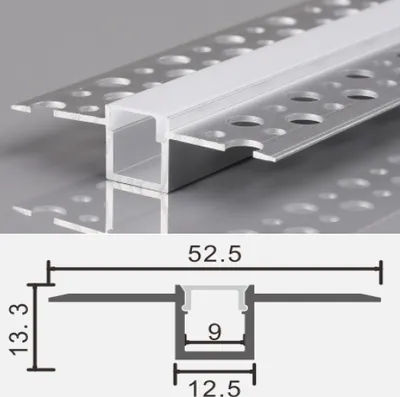 Produktbild von 2m LED Alu Profil Unterputz Rigips Trockenbau Schiene Kanalprofil mit Milchglas Abdeckung Kanal System für LED-Streifen Profil Q