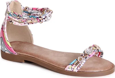Produktbild von topschuhe24 3072 Damen Riemchen Sandalen Glitzer Sandaletten, Farbe:Rosa Bunt, Größe:36 EU