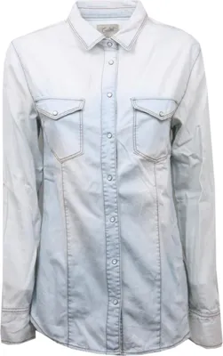 Productafbeelding van C4384 dames jeanshemd, model TOP-TEE, lichtblauw