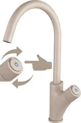Immagine prodotto di Granitan | PRESS - Rubinetto da cucina - Orientabile a 360° - Beige - Ottone - Carica in Vetroceramica