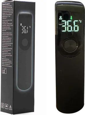 Image de Thermomètre frontal noir Mini thermomètre électronique portable à infrarouge sans contact pour la maison