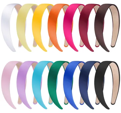 Imagen del producto de Conjunto de 14 cintas para el pelo de satén en varios colores