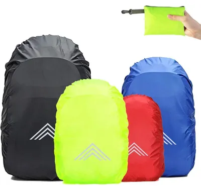 Image de Housse de pluie pour sacs à dos, sacs d'école, de 15 à 90 litres, couleur jaune fluo