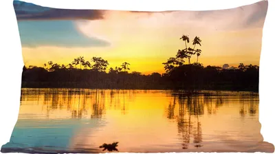 Produktbild von MuchoWow® Zierkissen Sofakissen Wohnzimmer Dekokissen 60x40 cm Wasser - Natur - Sommer - Himmel - Kopfkissen - Polster mit Foto