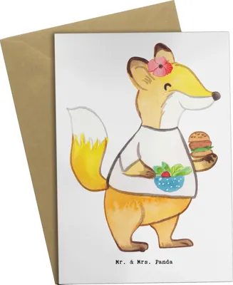 Produktbild von Mr. & Mrs. Panda Glückwunschkarte Systemgastronomin Herz - Weiß - Geschenk, hochzeitskarten, dankeskarten, Klappkarte, einladungskarten, osterkarte