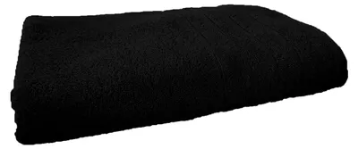 Produktbild von Duschtuch - 70x140 cm - Schwarz - 100% Baumwolle - Streifenbordüre - Frottee