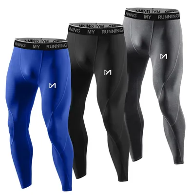 Produktbild von MEETYOO Herren U6b Leggings, Grau+blau+schwarz, XL EU