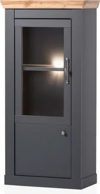 Produktbild von Vitrine Catania - Anthrazit Wotan Eiche ohne Beleuchtung
