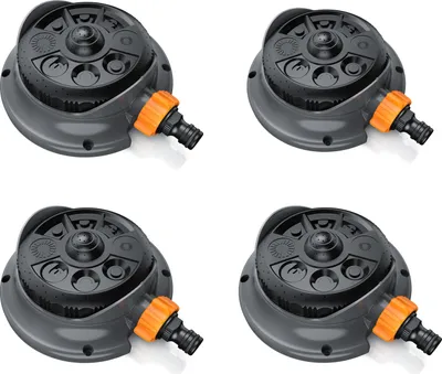 Produktbild von Brandson Flächenregner, Vielflächenregner Garten Sprinkler, 360° Rasensprenger, 8 Sprühmodi, 110m² Bewässerung, 4er Set, Wasserstrahl stufenlos einstellbar, runder Flächenregner, einstellbar