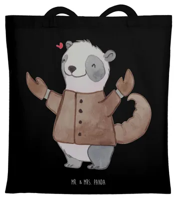 Produktbild von Mr. & Mrs. Panda Einkaufstasche Skorpion Astrologie - Schwarz - Geschenk, Schultasche, Sternzeichen, Jutebeutel, Geburtstagsgeschenk, Tragetasche, Tote Bag, Tasche