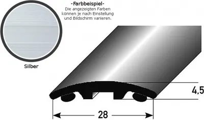 Produktbild von Stegübergangsprofil "Brüssel" / Übergangsschiene, 28 mm, Typ: 06 (Aluminium eloxiert)-silber-2700-selbstklebend