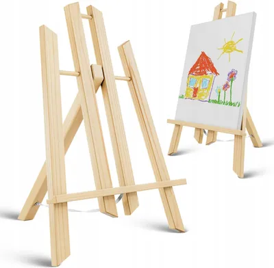 Produktbild von Artico Holz Staffelei Tischstaffelei 50cm – Dreibein Malerstaffelei für Leinwand & Keilrahmen – Ideal für Acryl-, Öl- & Aquarellmalerei, Kunst & Hobby