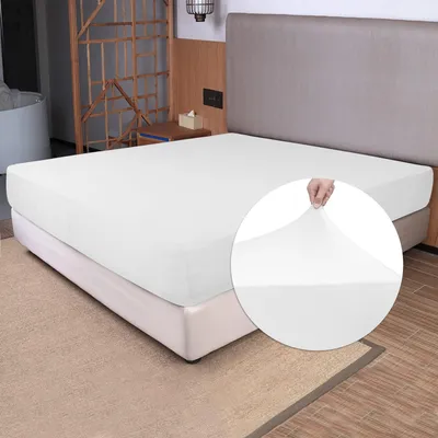 Productafbeelding van Zachte Stretch Hoeslaken voor Queen Size Bed, Wit