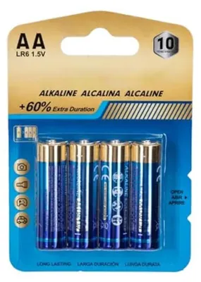 Zdjęcie produktu dla Baterie alkaliczne LR6 (AA), 1,5 V, zestaw 4 sztuki, bez rtęci, przeznaczone do pilotów